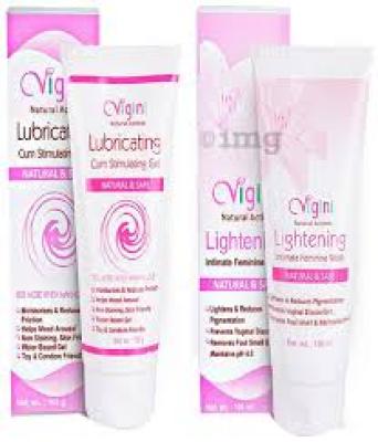 Vigini Combo Pack of Lubricating Cum Stimulating Gel 100gm and Lightening Intimate Feminine Wash 100ml
